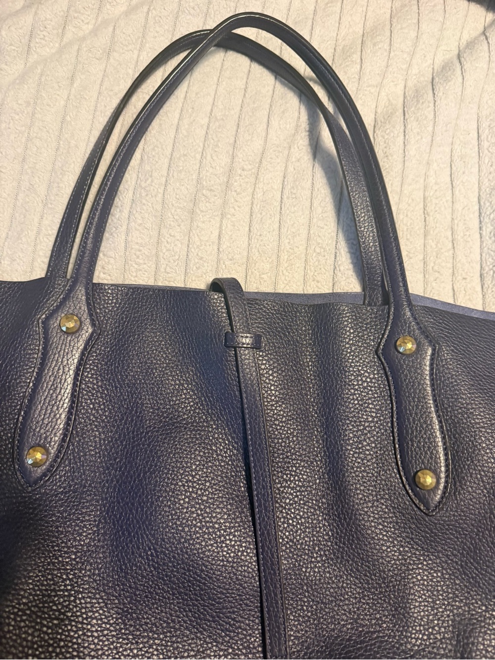 Annabel Ingall Classic Navy Leather Tote Bag -